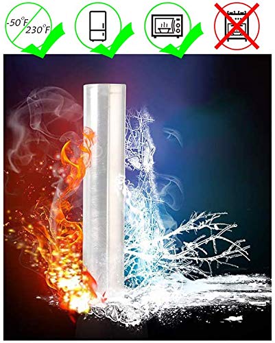 Plastic Cling Wrap Refillable Plastic Wrap Dispenser with Slider Cutter Food Wrap Stretch Clear Cling Wrap 12 inch×650 Ft (Cutting Box + Cling Film)