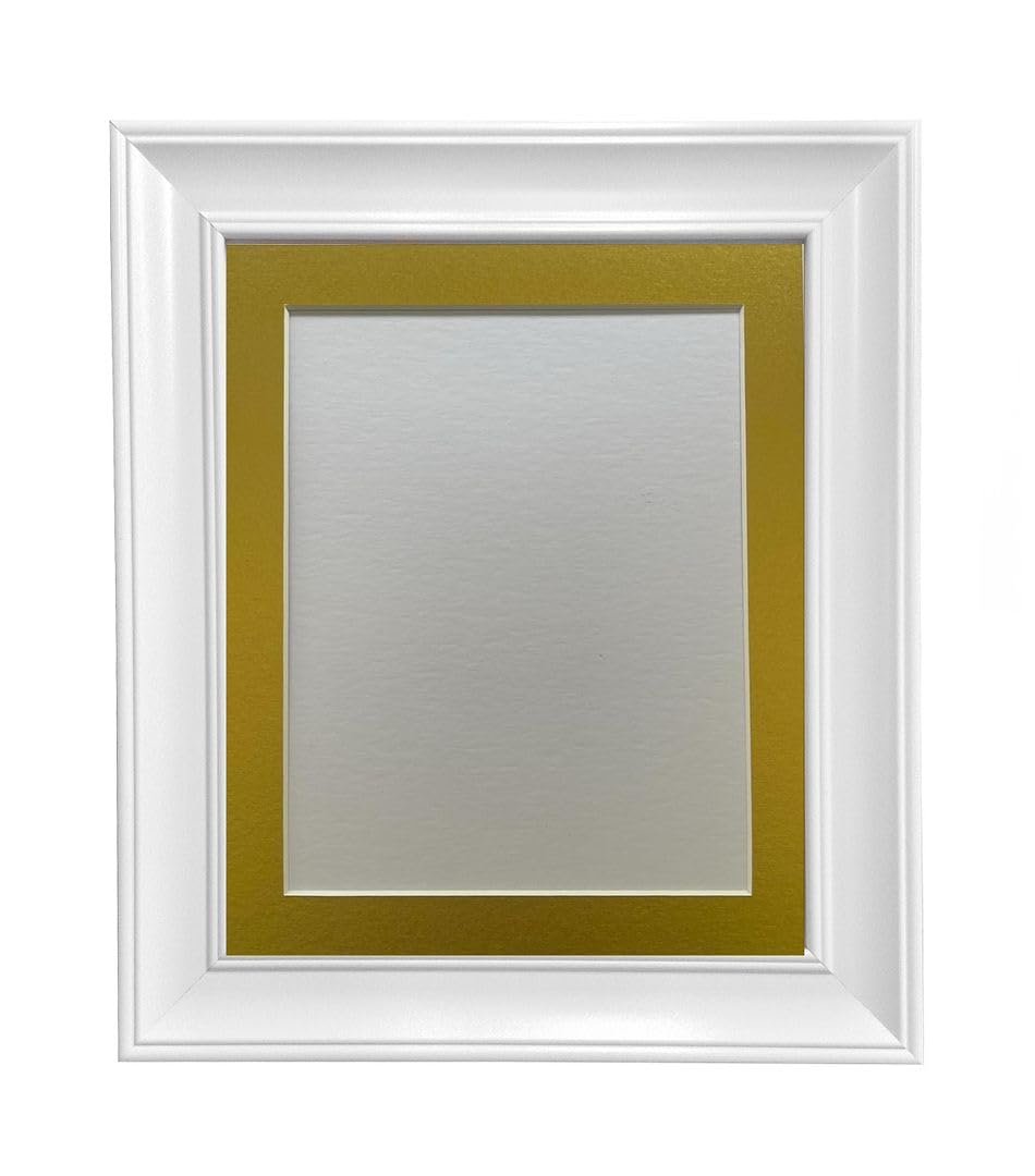 Frames By Post Gold Mount Scandi White Picture Photo Frame With A3 Image Size A4