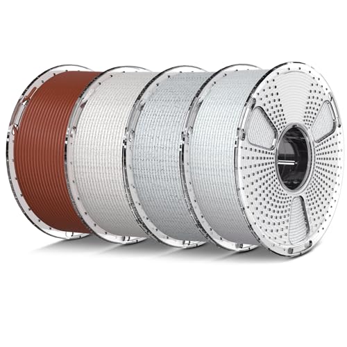 Image of SUNLU High Speed Marble PLA Filament, 600mm /s High Speed PLA 3D Printer Filament, Natural Marble-Like Texture, Smooth Printing, 4kg (Cool White+Light Grey+Bone Beige+Brick Red)