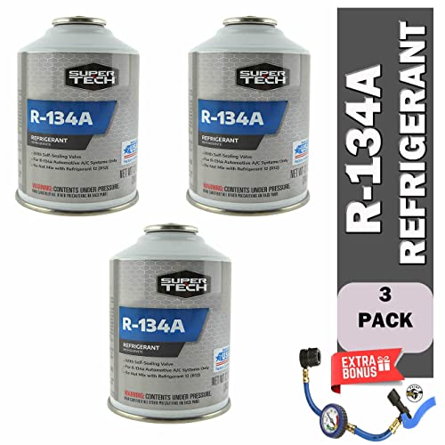 3 Pack R-134A Refrigerant Automotive 12Oz Self-Sealing Container With Golden Lion Bonus #TOP17