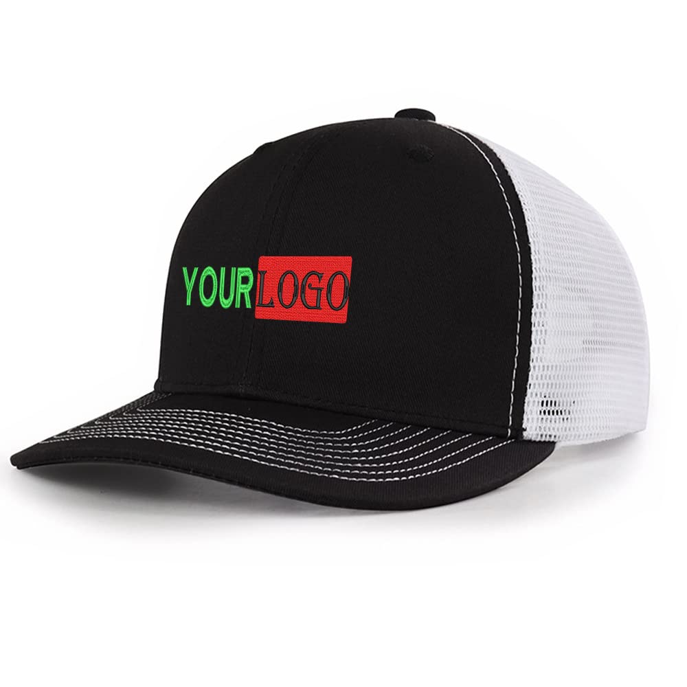 Unisex Black White Primedealsday Embroidery Custom Logo Trucker Hats For Men Adjustable Snapback Mesh Cap Outdoors Baseball Dad Cap