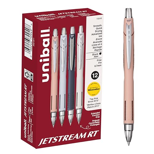Image of uni-ball Jetstream RT Pens - NY Times Wirecutter Best Pen for Over a Decade - Pack of 12 Black Fine Point Pens, 0.7mm - Back to School