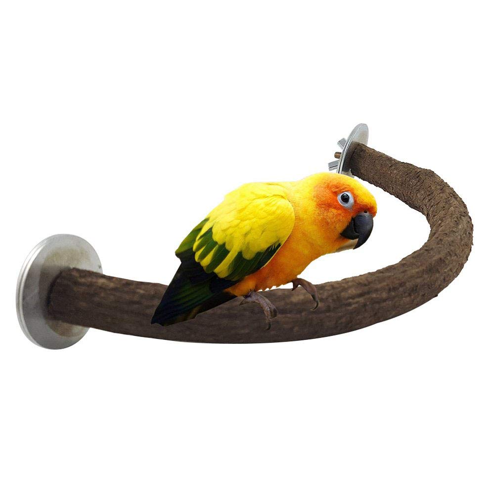 HEREB Wooden Parrot Perch Parrot Chewing Stick U-shape Bird Standing Perch,Color As Shown,