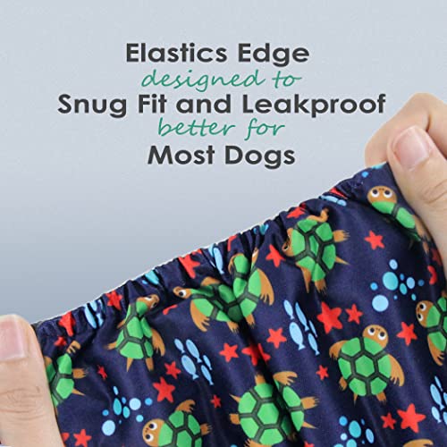 Image of wegreeco Washable Male Dog Belly Band (Stylish Pattern)- Pack of 3 - Washable Male Dog Belly Wrap, Dog Diapers Male (Turtle, S)