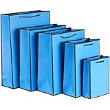 ギフトバッグ 手提げ紙袋 ビジネス シンプル 10枚セット 8カラーオリジナルエディション シンプル紙袋 無地 贈答用 ギフト包装 プレゼント包装 (（縦③）16幅*8マチ*22高, 10枚：ブルー)