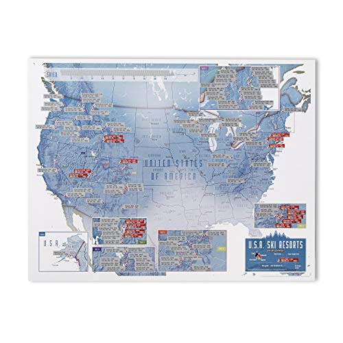 Scratch Off USA Skiing Map Print