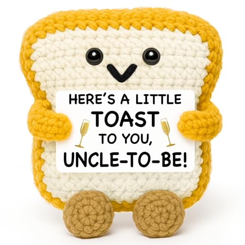 Uncle to Be Gifts, Pregnancy Announcement for Brother Best Friend, Christmas Funny Baby Shower Gender Reveal Party Gifts, First Time Uncle New Uncles Present, Handmade Crochet Toast for New Uncles
