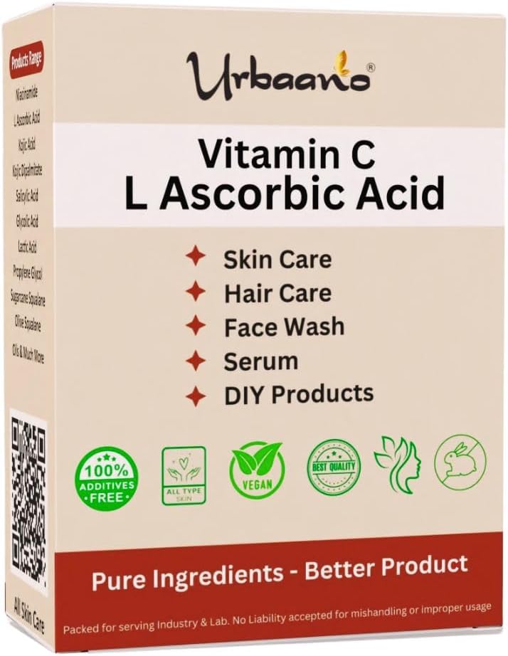 Ascorbic Acid (Vitamin C Powder) DIY for Making Serum, Soap, Cream, Lotion & Face wash For Face, Skin & Body (100gm)