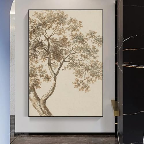 Affiche d'arbre rustique pour salon paysage de campagne vintage pour décoration murale antique