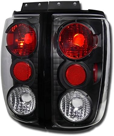 Black Euro Tail Lights Assembly Set for Ford Expedition - (Pair) Driver Left and Passenger Right Side Replacement
