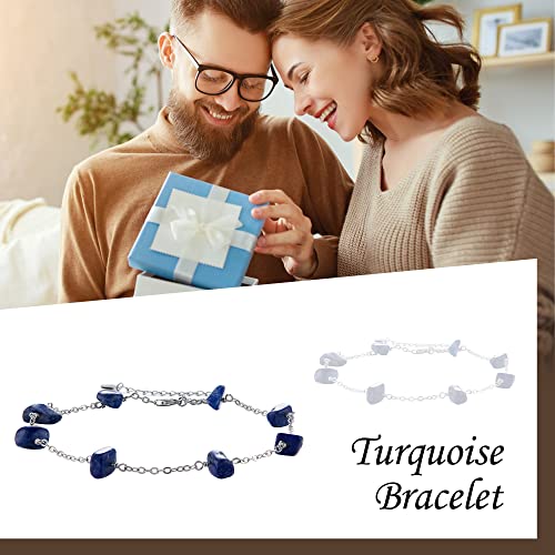 Aurianne Lapis Lazuli Anklet Sterling Silver Crystals Gemstones Anklet Beach Adjustable Foot Jewelry Gifts For Women Girls #TOP5