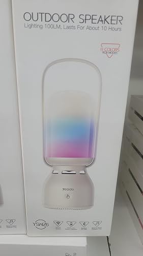 Outdoor Bluetooth Speaker with RGB Lamp, 2400mAh | 11 RGB Colour Modes, BT 5.4, 10-Hour Battery Life, 7W Speaker, 100LM Lighting