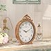 Abdurey Vintage Table Clock on Stand, Desk and Shelf Decorative Clock, French Rustic Style Antique Gold Mantel Clocks for Living Room,Farmhouse,Bedroom,Bedside,Gift Clocks