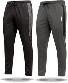Kit 2 Calças Masculinas Esportivas Slim Fit Preto e Cinza Mescla Calça Comprida