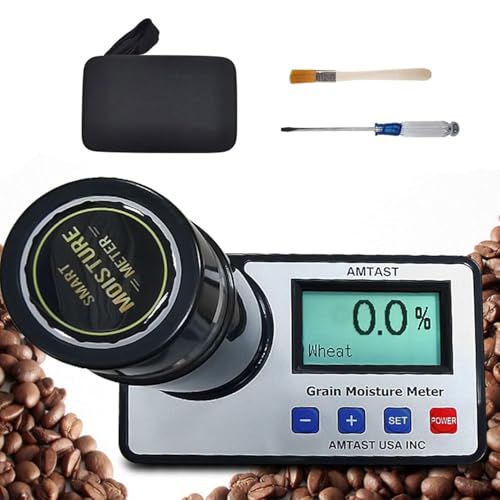 LQQYJSM Portable Grain Moisture Tester, Grain Moisture Meter Grain Humidity Detector with ATC Professions Digital Moisture Tester, Moisture Content Analyzer LCD Display