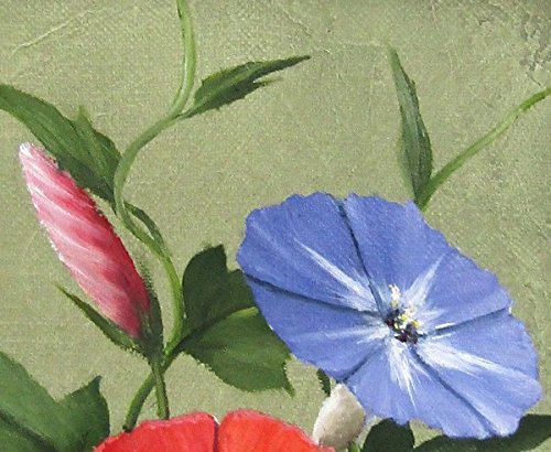 油彩画　安田英明　朝顔（SM号）額寸:タテ380ｘヨコ310（mm） 油彩画 安田英明 朝顔（SM号）額寸:タテ380xヨコ310（mm） - メルカリ