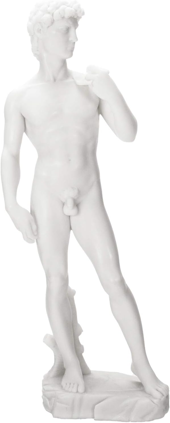Michelangelo`s `David` Statue Marble White Finish