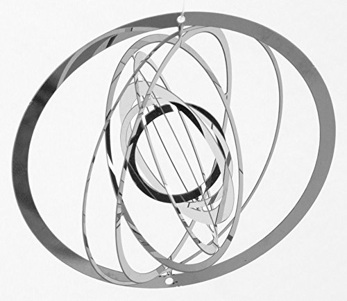 Exklusives kreisförmiges Windspiel LEVRIERO CERCHIO aus rostfreien glänzenden Edelstahl Ø8cm