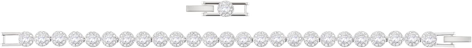 Swarovski Angelic Tennis Bracelet with White Crystals on a Rhodium Plated Setting : Everything Else