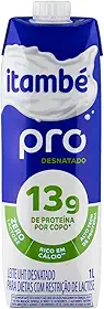 Leite UHT Desnatado Zero Lactose 13g de Proteínas Itambé Pro 1L