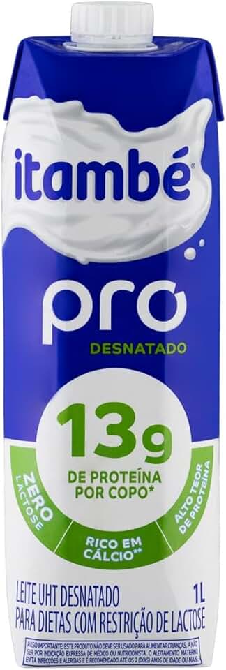 Leite UHT Desnatado Zero Lactose 13g de Proteínas Itambé Pro 1L