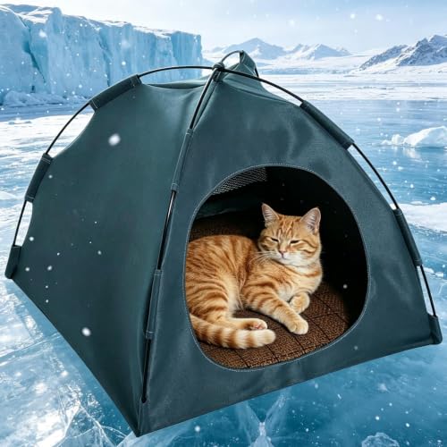Tienda interior de gatos espaciosa para aliviar el calor en la habitación 4