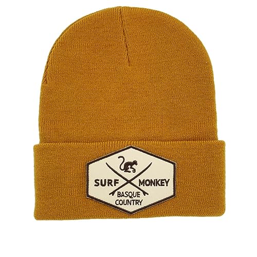 Bonnet hiver automne tricoté Surf Monkey - Beanie homme femme thermique en textile recyclé