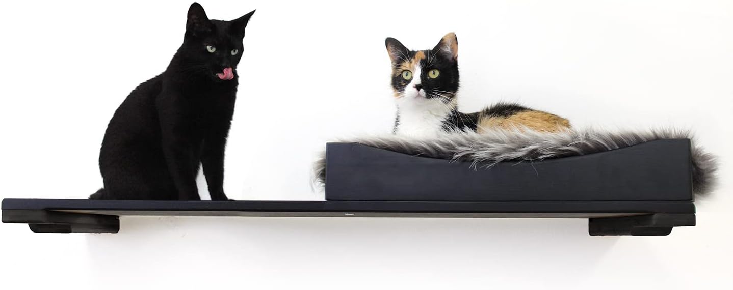 Catastrophic Creations The Nest Cat Bed – Modern Cat Bed – Bamboo Bed for Cats – Warm & Plush Pet Bed – Modular Cat Beds for Indoor Cats – Faux Fur Nap Cat Bed