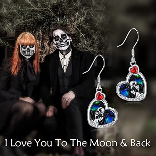 LILALO Nightmare Earrings Sterling Silver Abalone Shell Jack and Sally Earrings Skull Jewelry4
