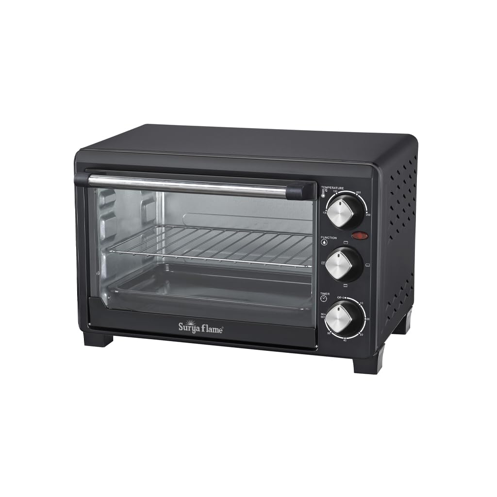 Surya Flame ZOLO 21 Ltr Oven Toaster Griller (OTG) - 21 litres, Black - with Rotisserie,Auto-Shut Off, Heat-Resistant Tempered Glass, Multi-Stage Heat Selection | Bake, Grill, Roast |-image-40