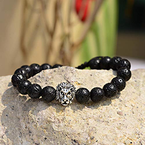Bracelets amoureux en pierre naturelle lion idée cadeau mode homme et femme