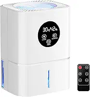 pequeno desumidificador de ar, 1100 ML, 7 luzes, com 2 modos, lembrete de água cheia e desligamento automático, adequado para salas de estar, armários, banheiros, porões, trailers