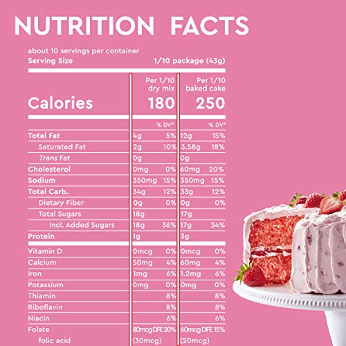 Duncan Hines Signature Perfectly Moist Strawberry Supreme Naturally Flavored Cake Mix 15.25 Ounce #TOP4