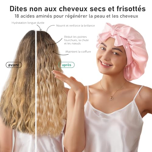 Bonnet de nuit en soie LitBear pour protéger vos cheveux endormie - 3