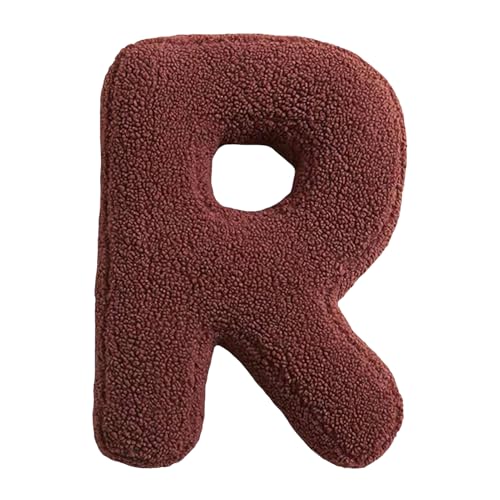 Cojín de peluche con letras – Cojín de letras que abrazan el inglés, cómodo cojín decorativo | Cojín de letras del inglés de la A a la Z para sofá, dormitorio, sala de estar D