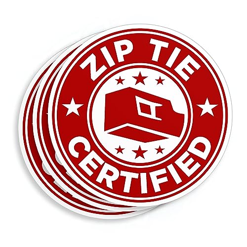 Zip Tie Certified Stickers Funny Technician Mechanic Electrician Construction Hard Hat Vinyl Die-Cut Sticker for Helmet Water Bottle Laptop Tumbler Decal Decor Stuff Gifts for Men Adults Dad 4