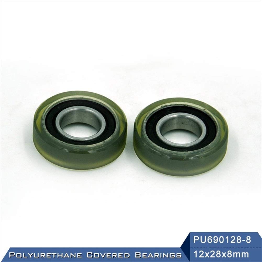Productos de transmisión de Potencia PU 6901 Rodamiento Recubierto de Poliuretano 12x28x8 mm Eje 12 mm PU690128-8 Cubierta de uretano 2 Piezas Rodamientos Rodamientos de Bolas PU6901