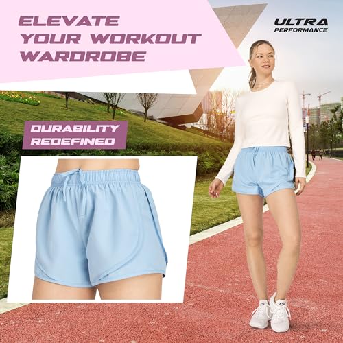 Ultra-Performance-Womens-Running-Shorts-4-Pack-Athletic-Workout-Gym-Shorts-for-Women-with-Brief-Liner