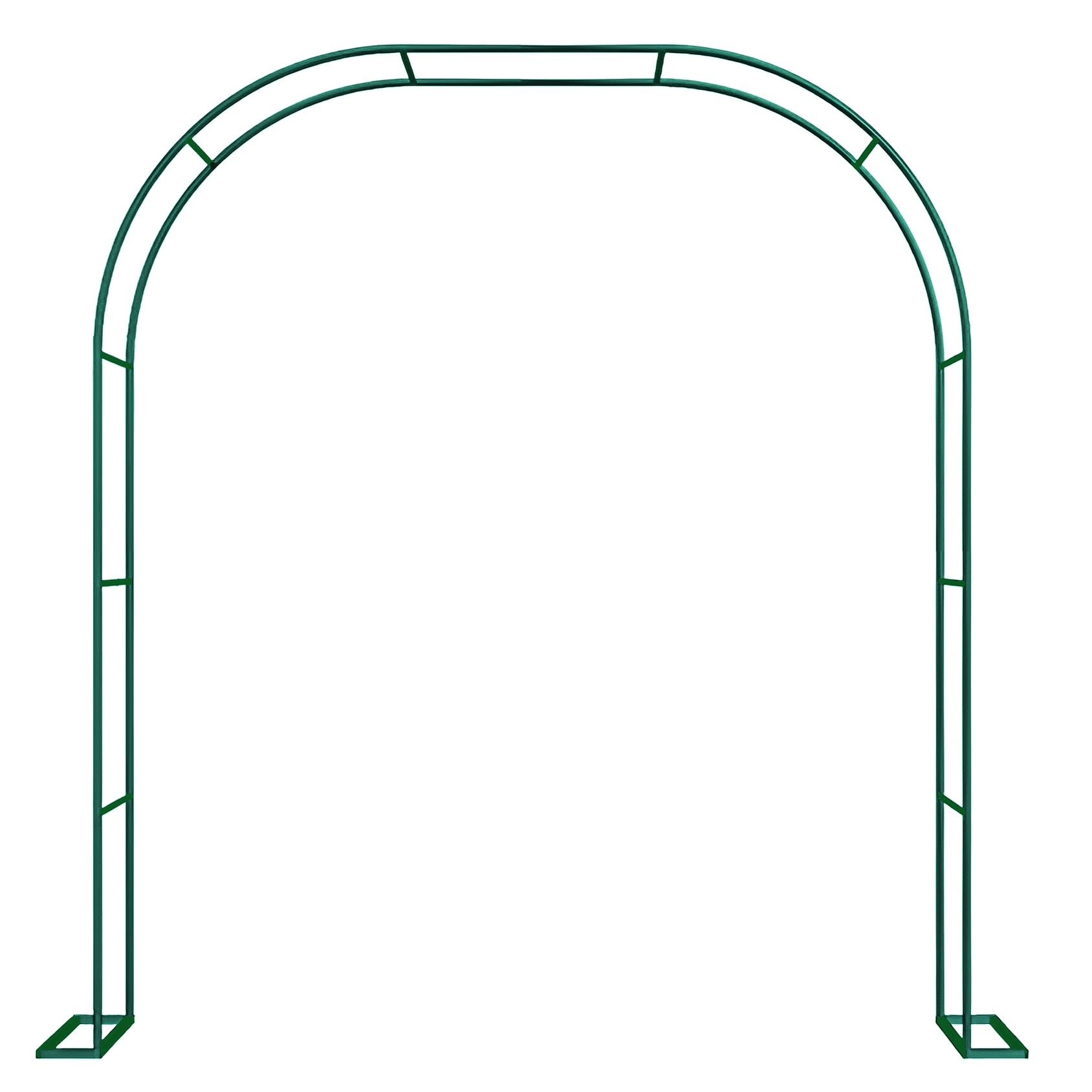 Rose Arch Pergola, Wide 120cm 140cm 180cm 200cm 240cm 280cm 300cm 350cm Metal Arbour Trellis Archway For Climbing Plants, Decorative Wedding Arch(Color:Green,Size:2.8m*2.2m*25cm)