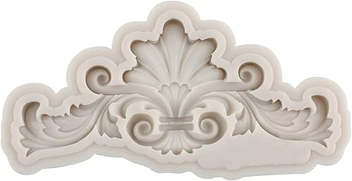 Miniatura 3 de MYPRACS Moldes de silicona estilo barroco con espirales, moldes de encaje, moldes de flores en relieve, molde de filigrana para decoración de pastel