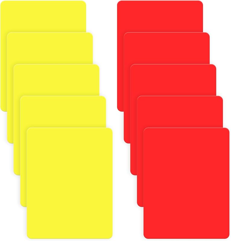 10 tarjetas de árbitro profesional, tarjeta de árbitro de fútbol, ​​tarjetas de penalización de fútbol, ​​árbitros de fútbol, ​​tarjeta de fútbol esencial roja y amarilla para árbitros, tarjetas de árbitro, accesorio de juez para competición deportiva