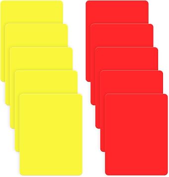 Xthrotsenk 10Pcs Soccer Referee Card, Professional Referee Cards Soccer Referees Red Yellow Essential Footballs Card for Referees Referees-Cards Judge Accessory for Sport Competition