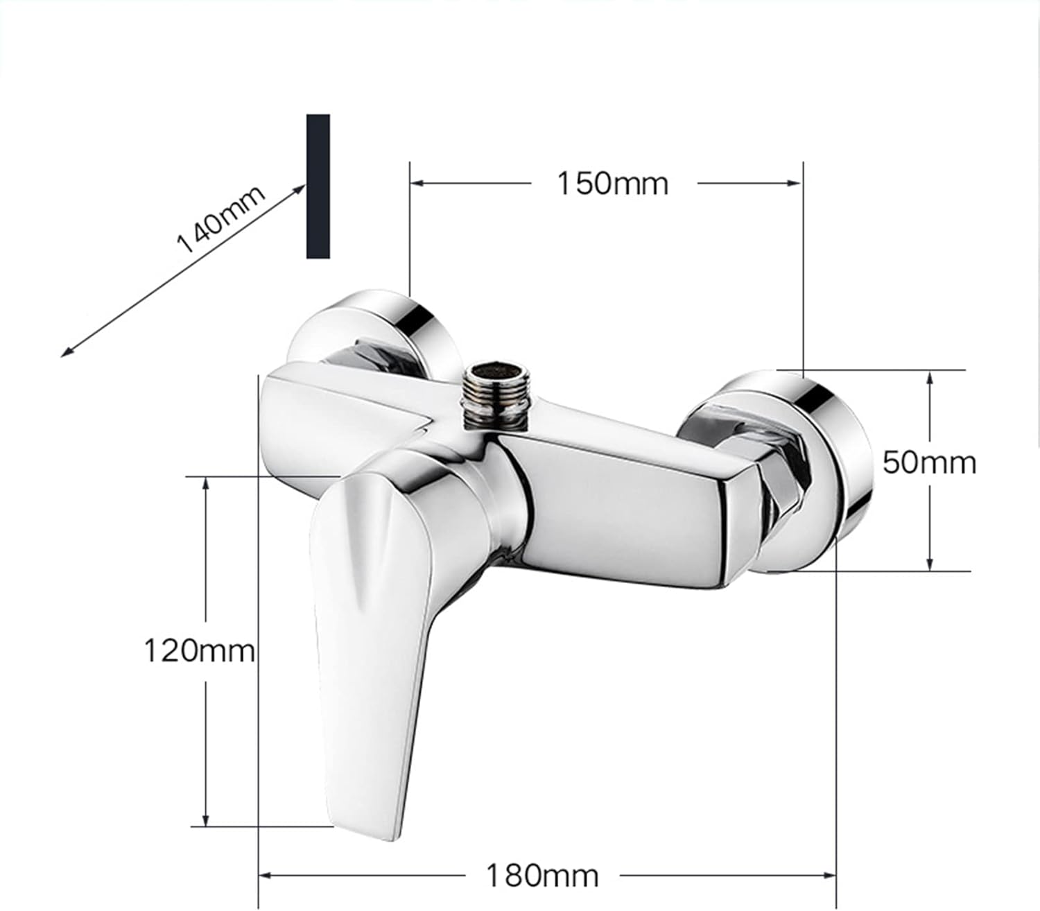 bathroom shower tub faucet wall-mounted shower taps for bathroom wall mounted bathroom sink tap Bathroom faucet Single lever shower faucet Brass G1/2 inch Bathroom accessories,Chrome A ( Color : Chrom
