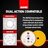 RUPES 180mm Pack of 6 Yellow D-A Fine Finishing Foam Pads | Ideal for Moderate to Fine Paint Correction & Gloss Enhancement | Improves Cutting Performance | Compatible with 6 Backing Plate