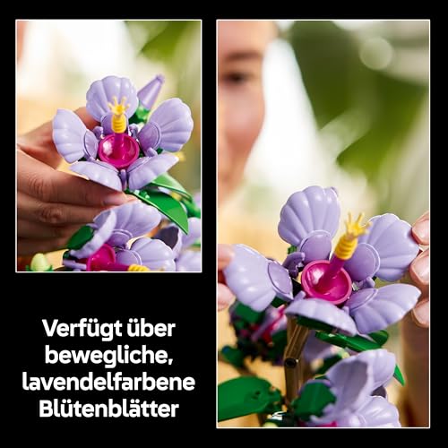 Image of Lego Hibiscus Flower (10372) - Flowers Lego Botanicals, Bouquet Decoration (Including Printed Tile)