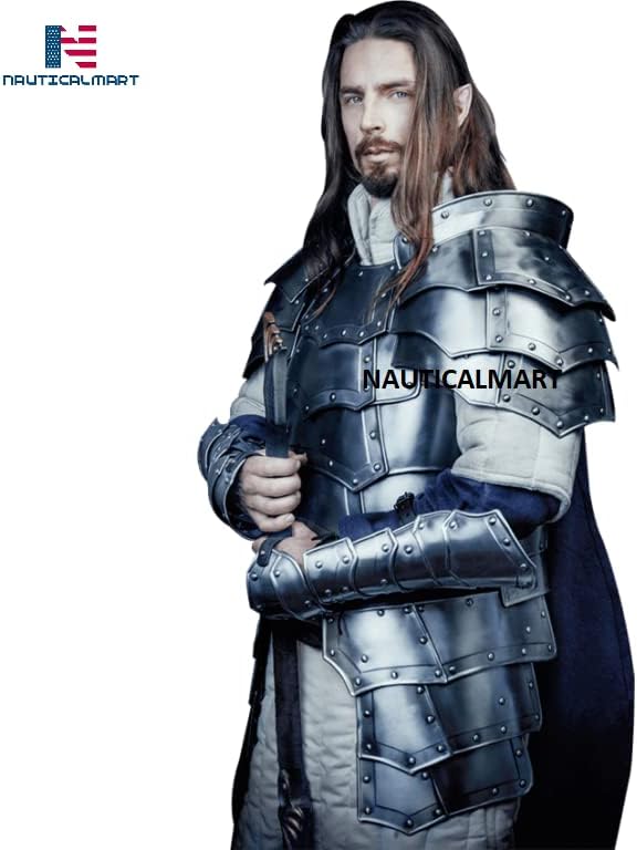 Miniatura 6 de NauticalMart Caballero medieval medio traje de armadura acero Vladimir Coraza, plateado, Grande