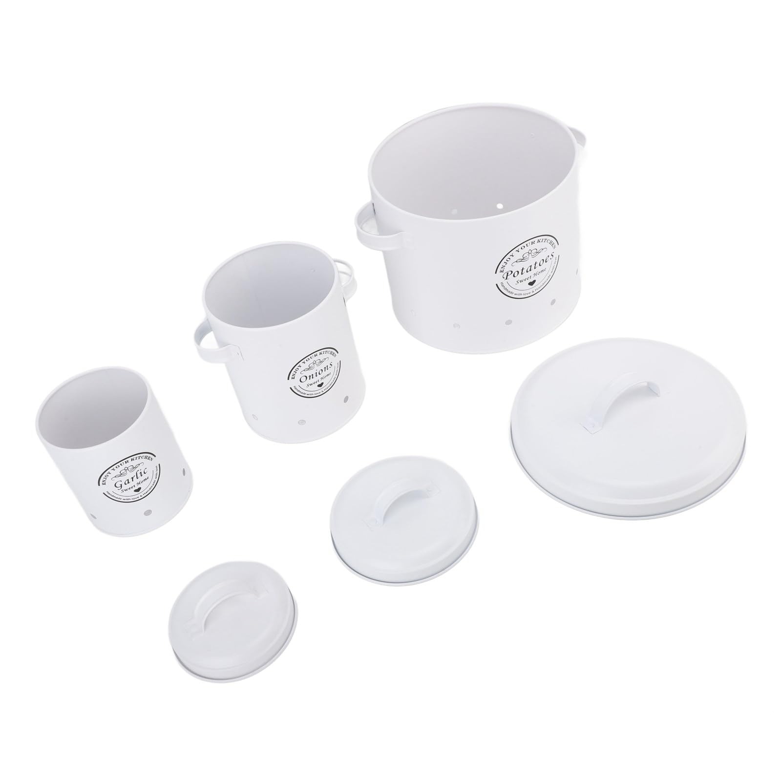 Espacioso Juego de Recipientes para Almacenar Patatas (WHITE)