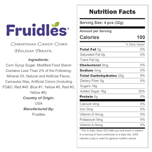 Fruidles Christmas Candy Corn Holiday Treats, Fun & Festive Holiday Snacking Treat (Half-Pound)