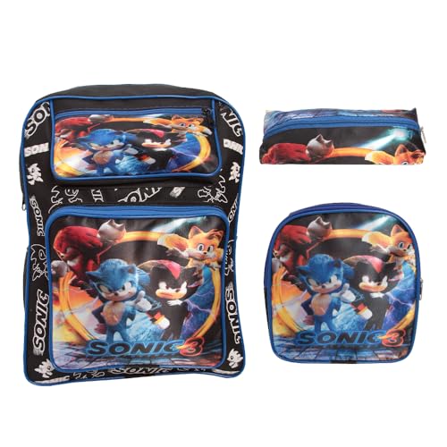 Kit Mochila Infantil De Costas Masculina Lancheira Estojo