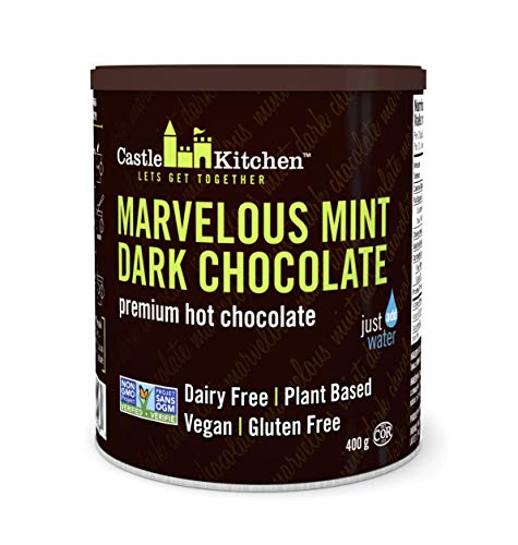 Castle Kitchen - Castle Kitchen Marvelous Mint Premium Dark Hot Chocolate Mix - Vegan, Plant Based, Gluten Free, Dairy Free, Non-GMO Project Verified, Kosher, Just Add Water - 400g